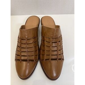 NWOT Anthropologie Crevo Luella Chestnut Leather Mule. Size 9.5(W).